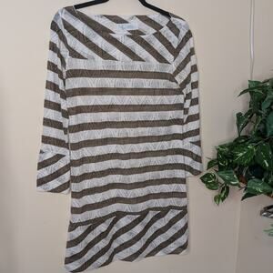 Carve Designs striped Brown and White Tunic Dress Cover Up Small